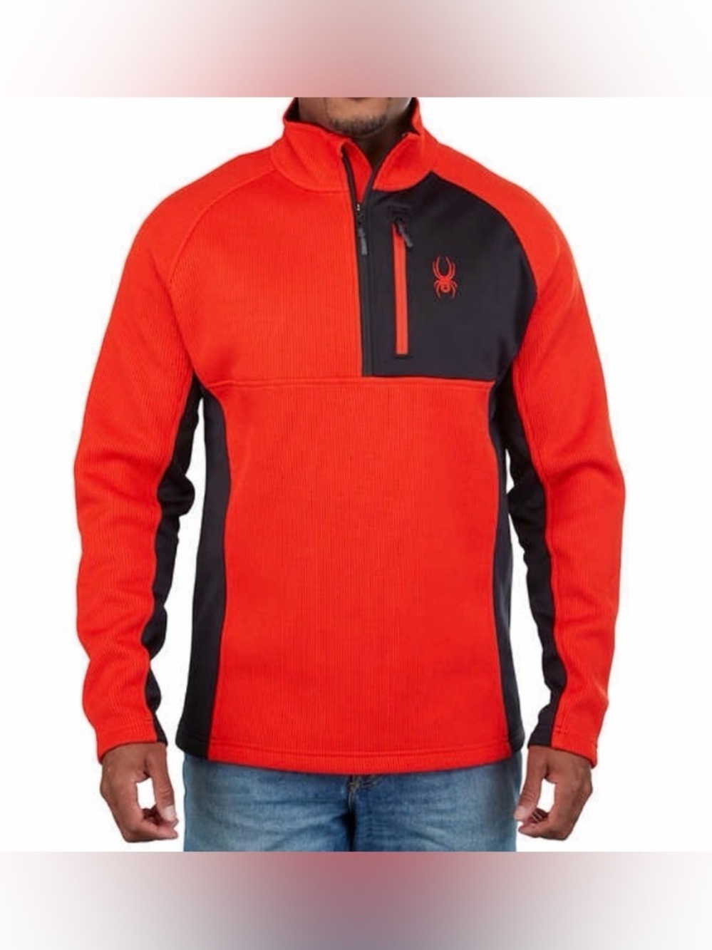 Spyder Quarter Zip Fleece Pullover Red Black Men’s Small